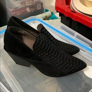 Black Textured Slip-On Shoes